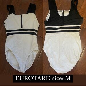 EUROTARD BLACK AND WHITE LEOTARD